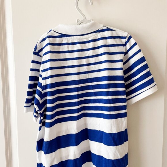 New With Tags Piqué Polo Blue and White Striped Shirt - Picture 8 of 10